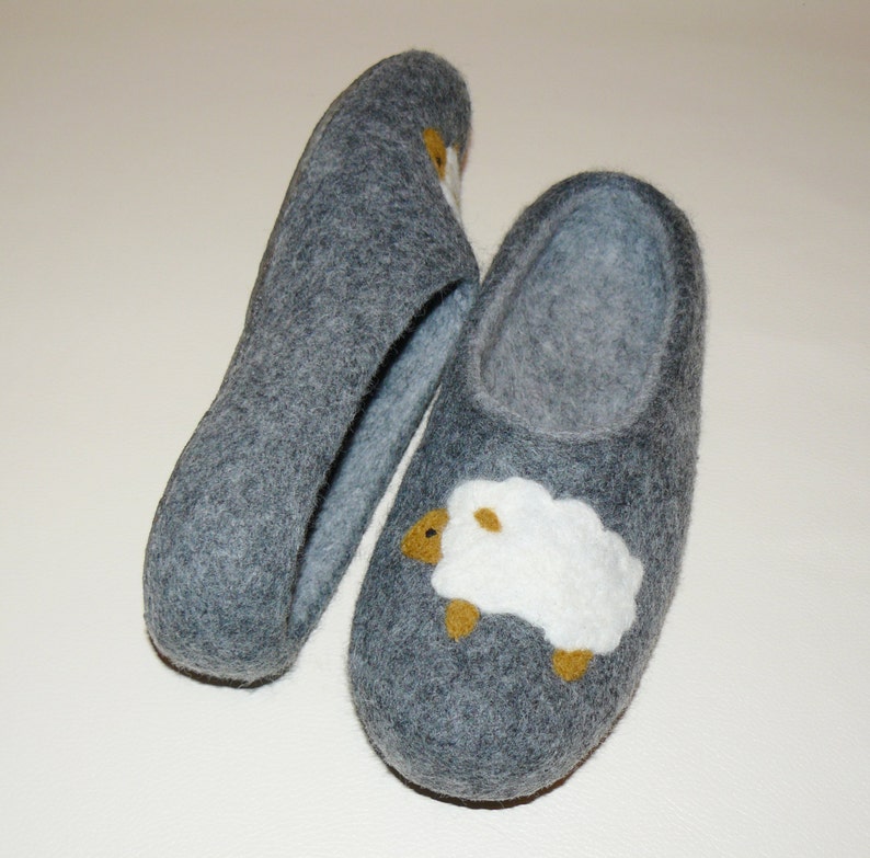 Wool Slippers. Handmade Felted Slippers. Non Slippery Sole. Etsy