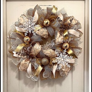 Christmas Chocolate Burgundy and Burlap Deco Mesh Wreath/christmas