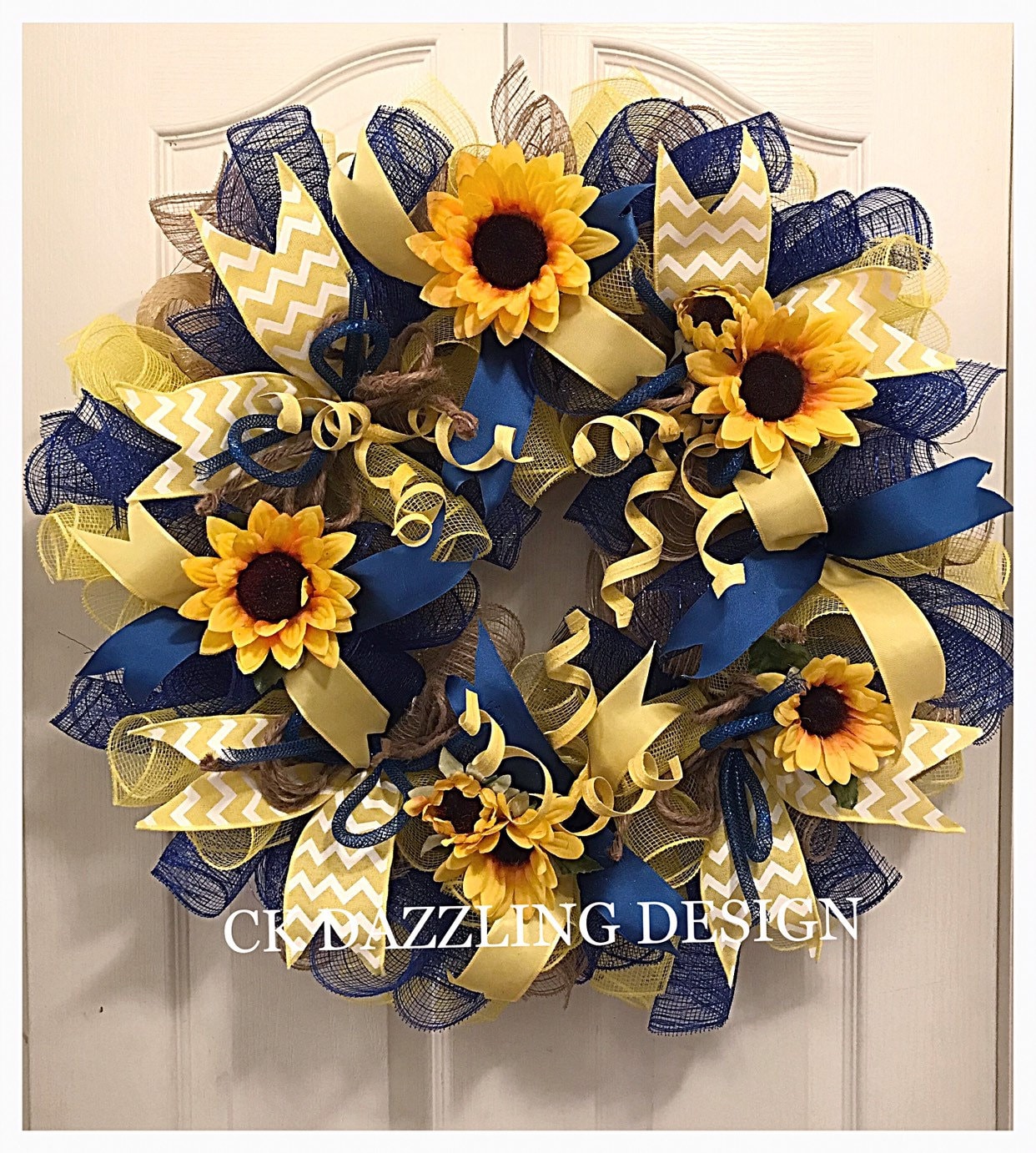 sunflower yellow burlap