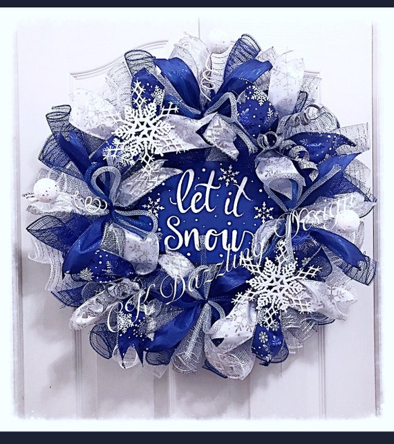Blue christmas wreath ideas Clearance