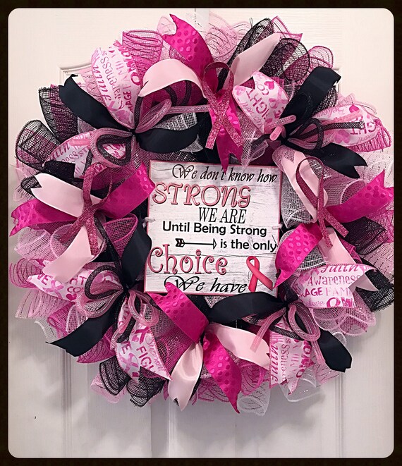 Breast Cancer Awareness Wreath, Awareness Wreath, Survivor Wreath