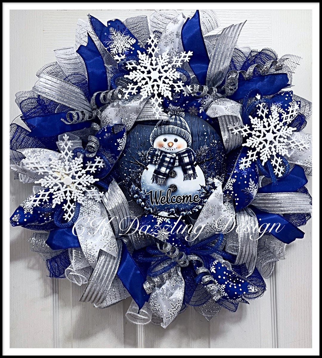 Snowman Welcome Winter Deco Mesh Wreath/welcome Snowman Wreath - Etsy