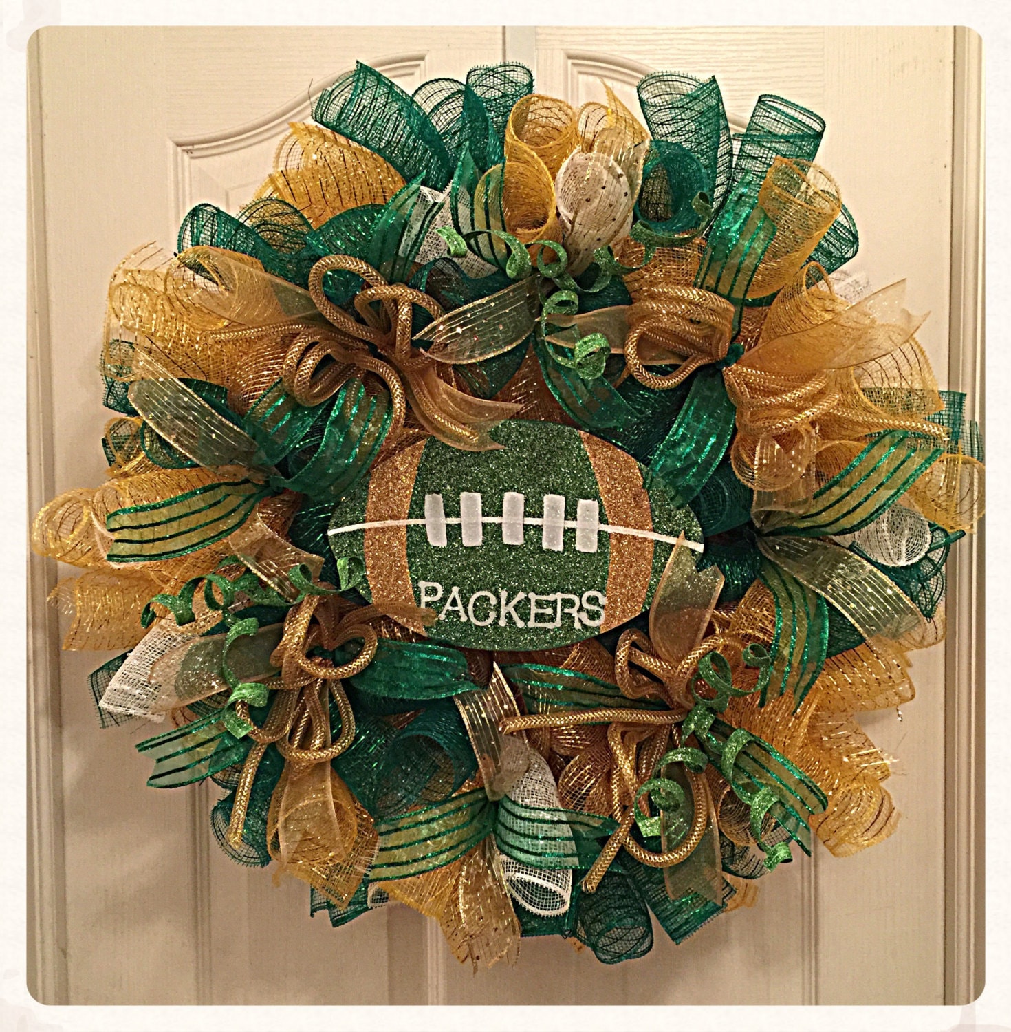 Green Bay Packers Deco Mesh Wreath/packers Wreath/nfl Green Bay Packers