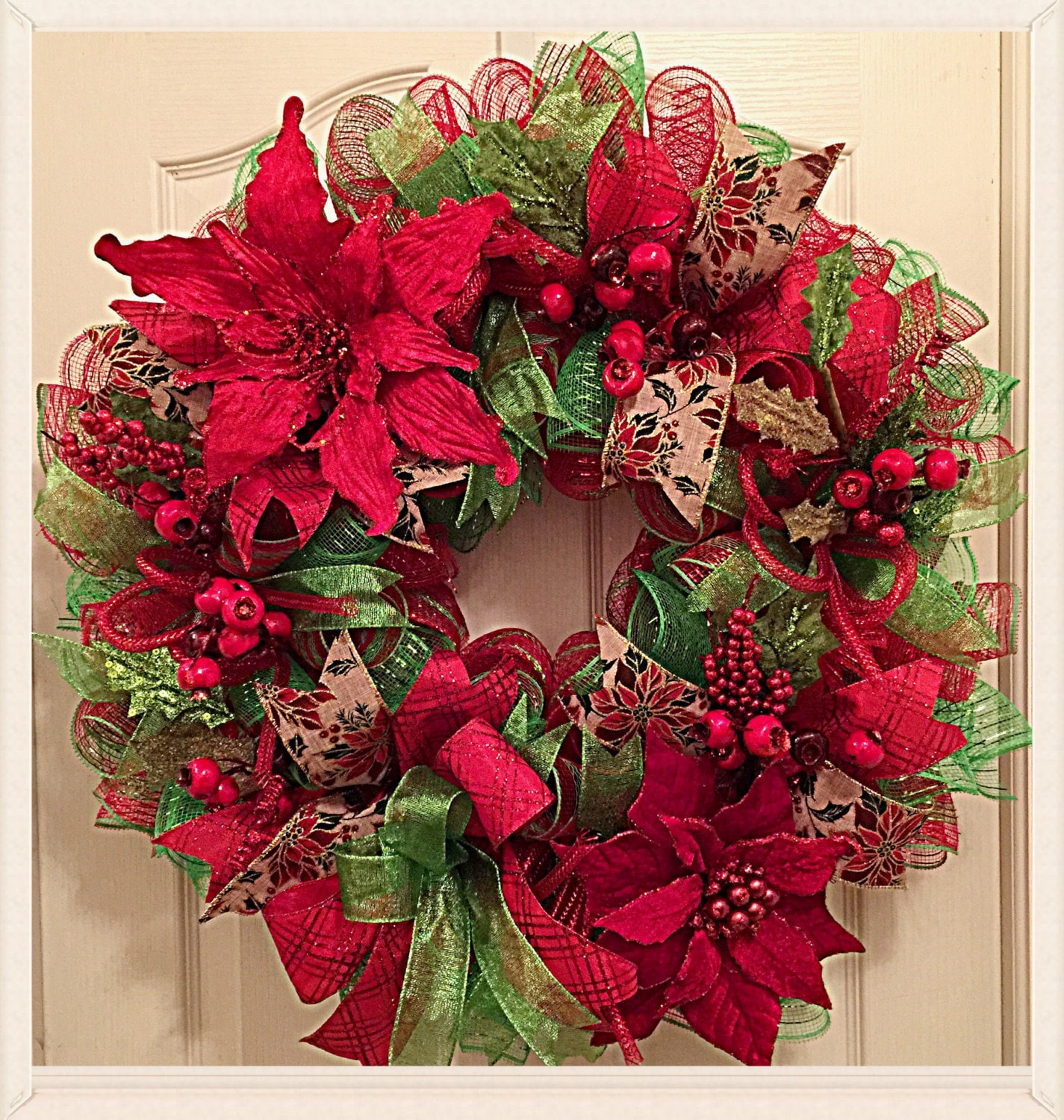 Deco Mesh Christmas Wreath - Upright and Caffeinated