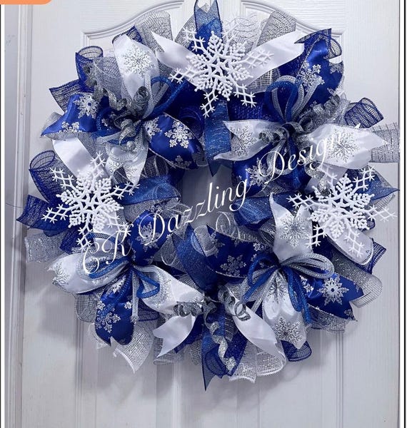 Deco Poly Mesh Ribbon : Metallic Navy Blue With Royal Blue Foil - 10 Inches X 10 Yards (30 Feet) – Wreath And Bow Co