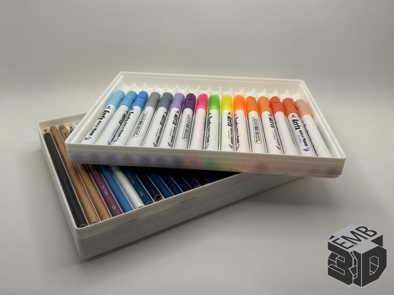 Stackable Colored Pencil Tray: Holds 26, Organizer - Interchangeable with my Marker trays - Made to Order image 5