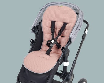 Seat cover stroller with terry cloth, buggy seat cover, summer, dear from Priebes, terry cloth cover, terry cloth, insert, MIA, waffle pink