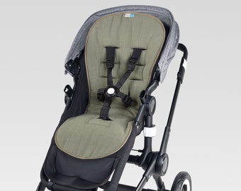 Seat cover stroller, buggy seat cover, summer, dear from Priebes, cover, functional seat cover, insert, MIA COOLAIR, jade / gold