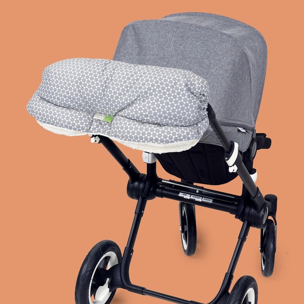 Liebes von Priebes, Handwärmer, Muff, Kinderwagen, Buggy, Fahrradanhänger, Kinderwagenmuff, Handmuff, MAREIKE prisma grau