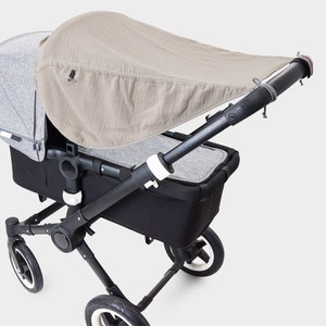 Sun shade stroller, muslin, UV protection, sun shade muslin, buggy, beige, muslin, Liebes von Priebes, JOHANNA