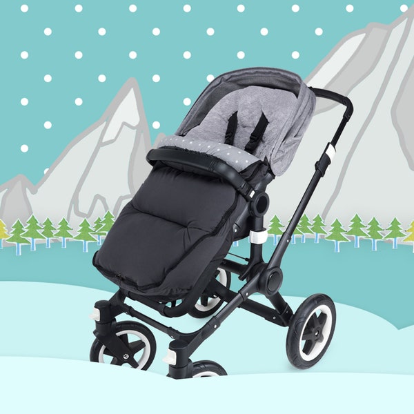 Winterfußsack, Wintersack, Kinderwagen, Buggy, Baby, ergonomisch, Liebes von Priebes, Fußsack, ZOI, anthra, stars grau