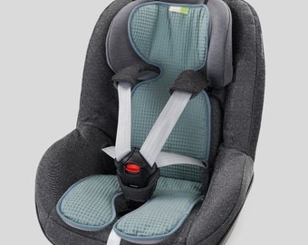 Sitzauflage für Autositz mit Frottee, 2-seitig, Baby,  Ersatzbezug, Wendeauflage, Autositzauflage, 9 - 18 kg, KAI, waffel