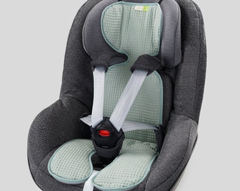 Sitzauflage für Autositz mit Frottee, 2-seitig, Baby,  Ersatzbezug, Wendeauflage, Autositzauflage, 9 - 18 kg, KAI, waffel