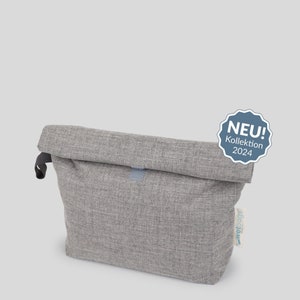 ROLLUP WETBAGS®, Liebes von Priebes, WETBAG, Windeltasche, Wechselkleidung Beutel, Nasstasche, wasserabweisend, Canvas grey Größe M