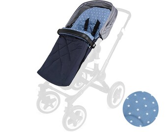 Babydecke, Sommerfusssack, Universalfußsack, Ganzjahres, Fußsack, Sitzauflage, MILA, marine, stars denim