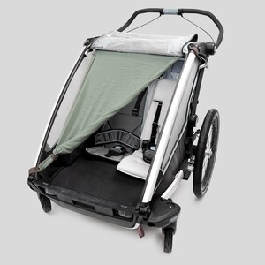 Bicycle trailer sun canopy muslin UV 50 sun sail, THULE Cross, Coozer keeke, HAUK dryk 2-seater, sun sail, Sören, green image 2