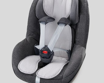 Seat cover for car seat with terry cloth, 2-sided, baby, replacement cover, reversible cover, car seat cover, 9 - 18 kg, KAI, waffle