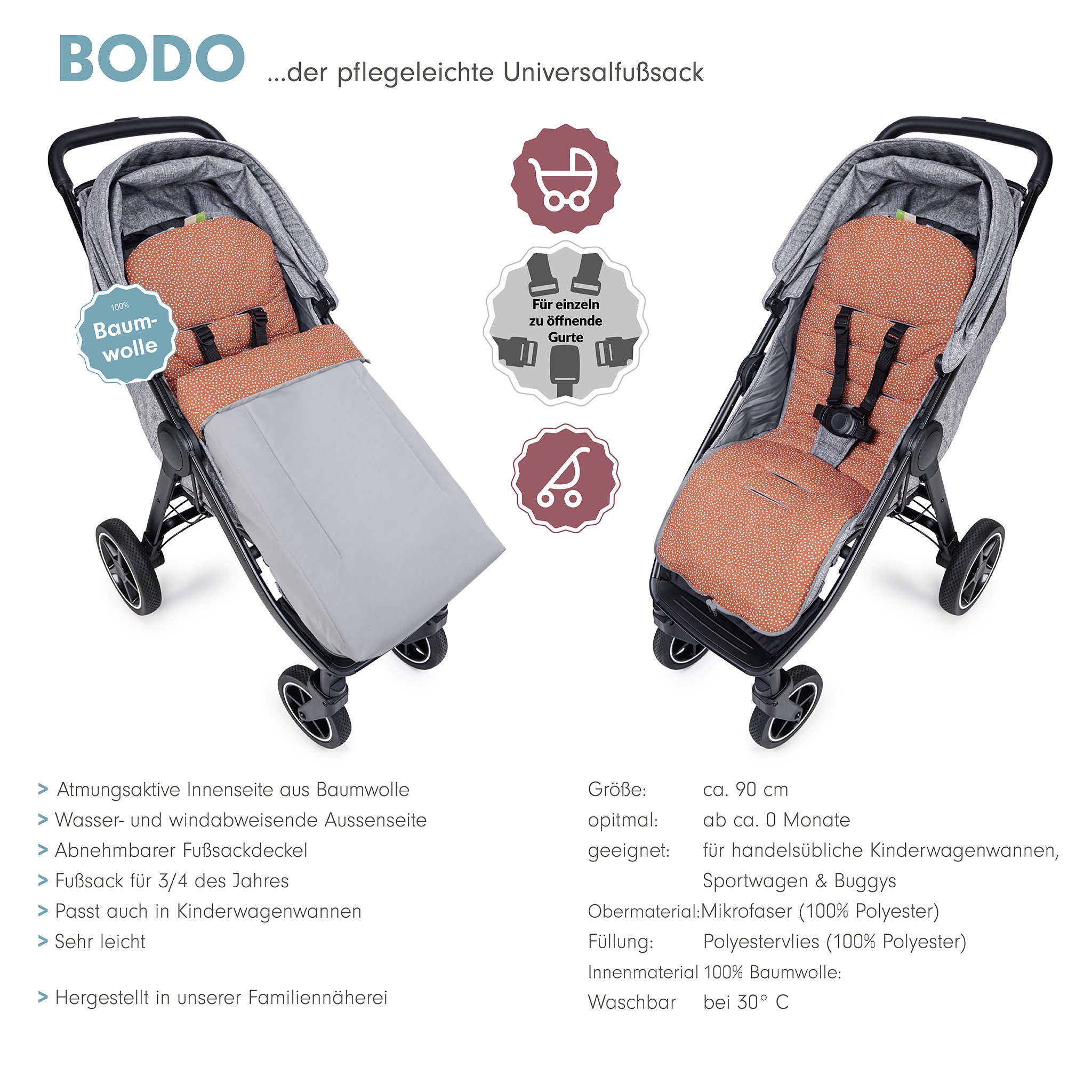 Baby Blanket, Summer Footmuff, Universal Footmuff, Footmuff, Seat Cover,  BODO, Mini Dots Terracotta / Grey, Liebes Von Priebes - Etsy