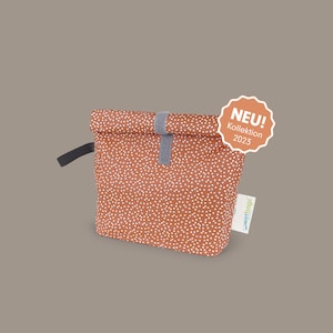 ROLLUP WETBAGS®, S, Liebes von Priebes, WETBAG, Windeltasche, Wechselkleidung Beutel, Nasstasche, wasserabweisend, mini dots terracotta