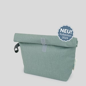 ROLLUP WETBAGS® M, Liebes von Priebes, WETBAG, Windeltasche, Wechselkleidung Beutel, Nasstasche, wasserabweisend, Canvas salbei