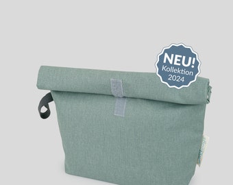 ROLLUP WETBAGS®, Liebes von Priebes, WETBAG, Windeltasche, Wechselkleidung Beutel, Nasstasche, wasserabweisend, Canvas salbei