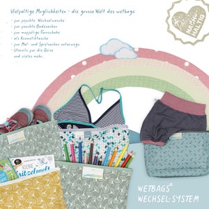 ROLLUP WETBAGS®, M, Love from Priebes, WETBAG, diaper bag, change of clothes bag, wet bag, water-repellent, mini dots sage image 4