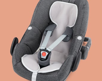 Sitzauflage für Autositz, Funktionssitzauflage, Baby, Kind, Ersatzbezug, Wendeauflage, Autositzauflage, Babyschale, COOLAIR 0, waffel, grey