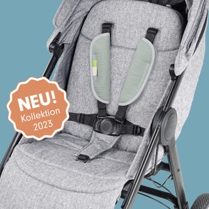 Belt protector, belt pad, for the stroller belt, buggy belt, bicycle trailer belt, with VELCRO, ADAM, muslin green, Dear from Priebes