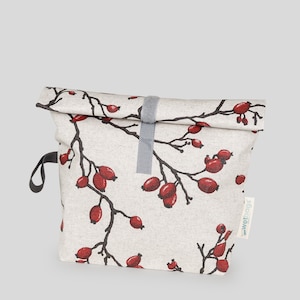 ROLLUP WETBAGS®, Liebes von Priebes, WETBAG, Windeltasche, Wechselkleidung Beutel, Nasstasche, wasserabweisend, Canvas Hagebutte