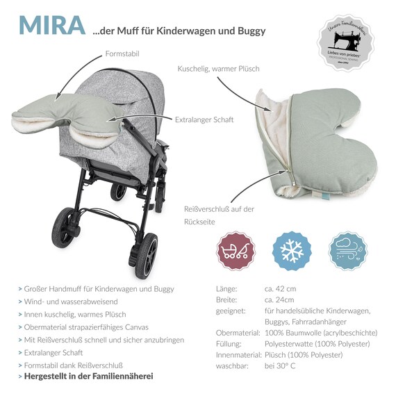 Liebes von Priebes, Handwrmer, Muff, Kinderwagen, Buggy, Fahrradanhnger,  Kinderwagenmuff, Handmuff, MIRA Canvas salbei - Etsy Schweiz