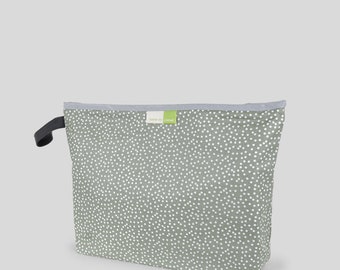 WETBAGS®, Liebes von Priebes WETBAG, Windeltasche, Wickeltasche, Wechselkleidung Beutel, Nasstasche, wasserabweisend, mini dots salbei M