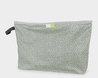 WETBAGS®, L, Dear by Priebes WETBAG, Windeltasche, Diaper bag, Change of clothes bag, wet bag, water repellent, mini dots sage L