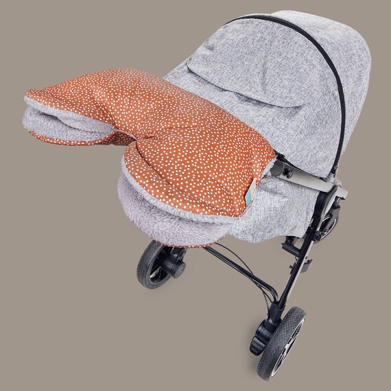 Handwrmer, Muff, Kinderwagen, Buggy, Fahrradanhnger, Kinderwagenmuff,  Handmuff, MIRA mini dots terracotta, Liebes von Priebes