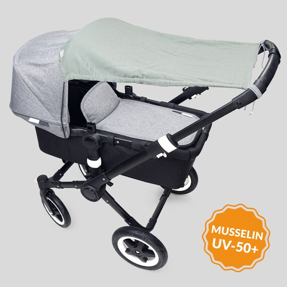 Stroller Awning Muslin Sun Protection UV Protection Sun Canopy Liebe Von Priebes Stroller Umbrella Buggy SAMSON Muslin Green Etsy