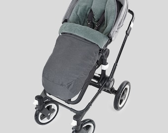 Winterfußsack, Wintersack, Fahrradanhänger, Kinderwagen, Buggy, Baby, Liebes von Priebes, HOGO ripp arctic / fischgrat anthra