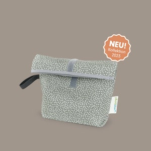 ROLLUP WETBAGS®, S, Liebes von Priebes, WETBAG, Windeltasche, Wechselkleidung Beutel, Nasstasche, wasserabweisend, mini dots salbei S