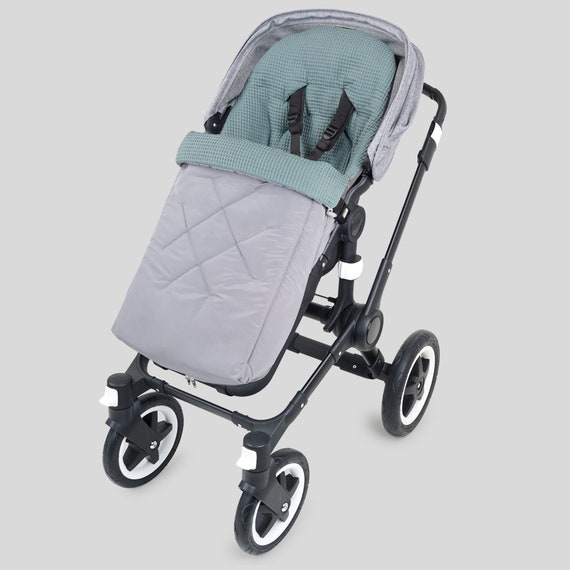 Baby blanket, waffle, summer footmuff, universal footmuff, Liebes von  Priebes, all year round, footmuff, seat cover, MILA, waffle piqué ocean