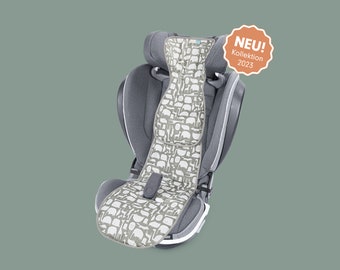 Seat cover for car seat, functional seat cover, replacement cover, reversible cover, car seat cover, 9 - 36 kg, COOLAIR 1-3, animali grey/grey