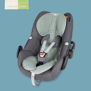 Housse de siège en mousseline pour siège auto, coussin, maxi cosi, housse réversible, housse de siège, housse de protection, cher de Priebes LOLA, mousseline vert