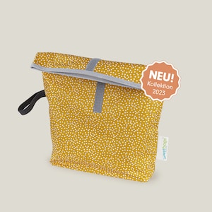 ROLLUP WETBAGS®, M, Liebes von Priebes, WETBAG, Windeltasche, Wechselkleidung Beutel, Nasstasche, wasserabweisend, mini dots ocre