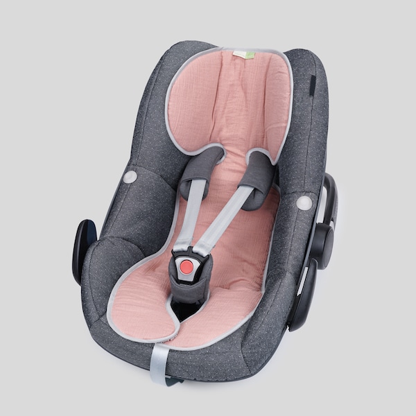 Musselin Sitzauflage für Autositz, Sitzauflage für Baby, maxi cosi, Wendebezug, Sitzbezug, Schonbezug, Liebes von Priebes, LOLA, musselin
