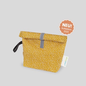 ROLLUP WETBAGS®, S, Liebes von Priebes, WETBAG, Windeltasche, Wechselkleidung Beutel, Nasstasche, wasserabweisend, mini dots ocre S