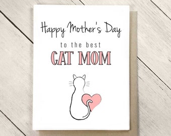 Mother's Day Card from the Cat Mom Mother's Day Card Cat Card for Mom Cat Mom Gift Funny Happy Mother's Day Card Gift from the cat