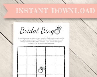Bridal Shower Bingo, Bling Shower Game, Bingo Game, Wedding Bingo, Digital Download, Game for Bridal Shower, Bridal Shower Bingo Game