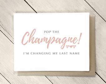 Pop The Champagne Will You Be My Bridesmaid Card, Bridesmaid Box, Bridesmaid Proposal Card, Maid of Honor Proposal Box, Bridal Party Card