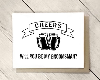 Cheers Will You Be My Groomsman Card, Beer Best Man Card, Cheers Groomsman Proposal, Groomsmen Wedding Card, Ask Wedding Party