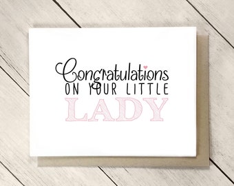 Congrats on Your New Baby Card, Baby Girl Card, Little Lady Card, Congrats Baby Card, Expecting Card, New Parents Card, New Mom and Dad