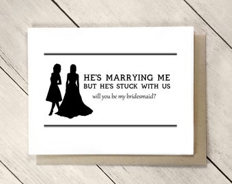 Bridesmaid Proposal Card for Best Friend, Bridesmaid Box, Will You Be My Bridesmaid, Be My Maid of Honor Card, Bridesmaid Gift