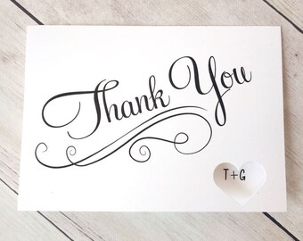 Bridal Shower Thank You Card, Personalized Wedding Thank You Card, Bridal Shower Card, Wedding Stationery, Thank You Card Set Customized