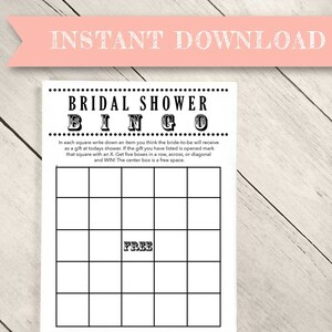 Bingo de despedida de soltera, juego de bingo, juego de ducha, bingo de bodas, descarga digital
